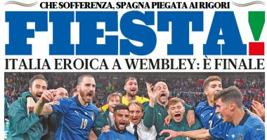تأهل إيطاليا لنهائى يورو 2020 وقمة إنجلترا ضد الدنمارك الأبرز فى صحف العالم.. صور 