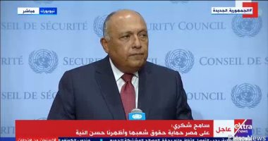 وزير الخارجية خلال مؤتمر صحفى: مصر ستحمى حقوق شعبها وتسعى لحل عبر المفاوضات