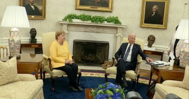 تفاصيل لقاء الرئيس الأمريكى جو بايدن مع أنجيلا ميركل بالمكتب البيضاوى.. فيديو