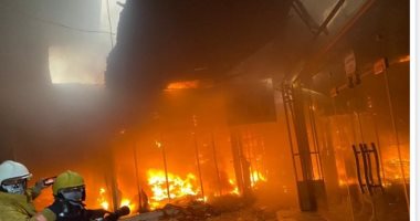 نشوب حريق ضخم فى المدينة الصناعية بحلب السورية