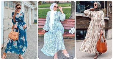 أزياء محجبات.. أفكار لتنسيق الفساتين الماكسي الفلورى مع الحجاب فى العيد