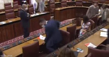 "فأر ضخم" يتسبب في هلع وفوضى داخل برلمان محلى في إسبانيا.. فيديو