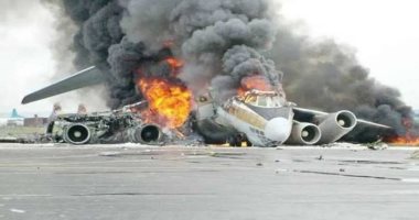 سقوط طائرة إثيوبية فى مطار مدينة حدر جنوب غرب الصومال