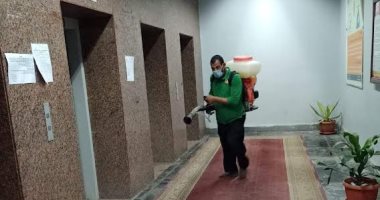 تطهير مبنى وزارة الرى والتشديد على إجراءات النظافة والتعقيم