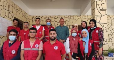 متطوعو الهلال الأحمر المصرى ينظمون قوافل طبية وخدمية بشمال سيناء 