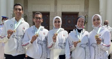 سيف عيسى ينشر صورة من تكريم الرئيس عبد الفتاح السيسى لأبطال الأولمبياد