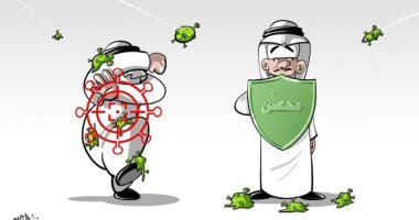 فيروس كورونا يستهدف الأشخاص الغير محصنين باللقاح فى كاريكاتير سعودى