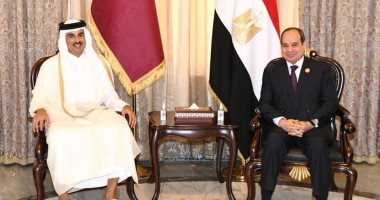 الرئيس السيسي يؤكد لأمير قطر حرص مصر على التعاون المثمر من أجل الخير والبناء والتنمية