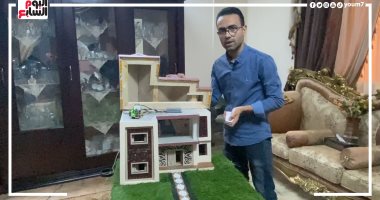 الفرعون الصغير جاهز للاحتفال.. مهندس مصرى يشيد أصغر منزل بالخامات الطبيعية.. فيديو