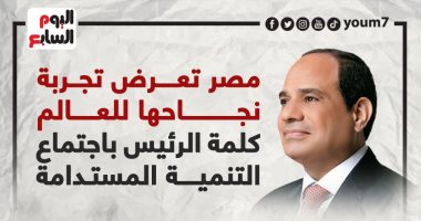 مصر تعرض تجربة نجاحها للعالم.. كلمة الرئيس باجتماع التنمية المستدامة (إنفوجراف)