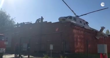 هبوط اضطرارى لمروحية طبية فوق مبنى بمدينة روسية أثناء نقل مريض.. فيديو وصور