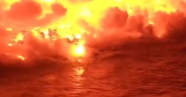 لحظة وصول حمم بركان جزيرة لا بالما للمحيط الأطلسى.. فيديو