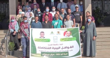 قافلة جامعة المنيا توقيع الكشف على 375 حالة بقرية أبو خلقة بديرمواس