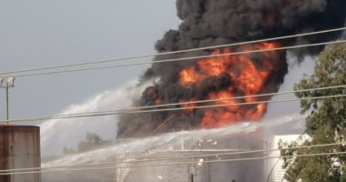 حريق كبير داخل منشآت النفط فى منطقة الزهرانى جنوب لبنان.. فيديو