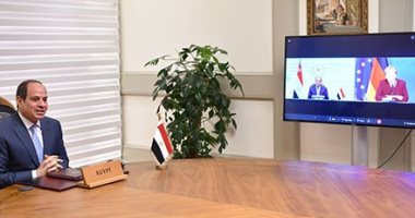 الرئيس السيسي يتلقى اتصالا من ميركل لبحث مستجدات الأزمة الليبية وسد النهضة
