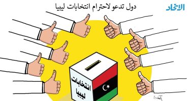 دول العالم تدعو لاحترام انتخابات ليبيا في كاريكاتير اماراتى