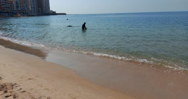 سباحة وصيد.. الأهالى يستمتعون على شواطئ الإسكندرية بعد توقف الأمطار.. لايف