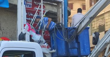 حملة مكبرة لإزالة الشاسيهات والإعلانات المخالفة شرق الإسكندرية