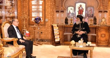 البابا تواضروس الثانى يستقبل سفير مصر الجديد فى روسيا