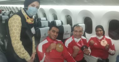 مصر للطيران تستقبل منتخب مصر أبطال العالم فى الكاراتيه