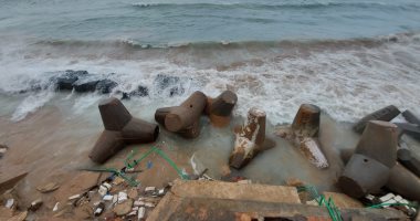 هيئة حماية الشواطئ: إجراءات عاجلة لمواجهة ظاهرة النحر فى شاطئ سيدى بشر بعد نوة المكنسة