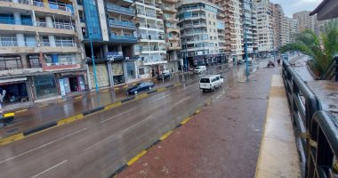أمطار متوسطة تضرب الإسكندرية فى نوة الفيضة الصغرى.. فيديو