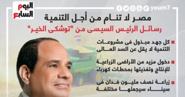 مصر لا تنام من أجل التنمية.. رسائل الرئيس السيسى من "توشكى الخير".. إنفوجراف