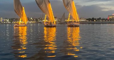 شاهد جمال المراكب الشراعية وسط نهر النيل فى أسوان