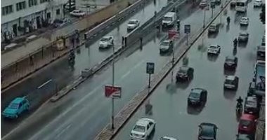 فيديو.. شاهد زخات المطر على منطقة المهندسين بالجيزة 