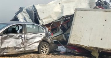مصرع شخصين وإصابة آخر فى حادث تصادم سيارتين بكفر الشيخ