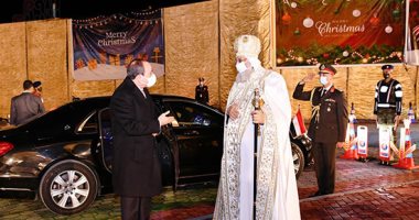الرئيس السيسي يصل كاتدرائية ميلاد المسيح لتقديم التهنئة بعيد الميلاد المجيد