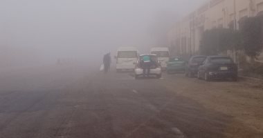 غلق طريق بورسعيد ـ دمياط بسبب الشبورة الكثيفة لليوم الثانى على التوالى