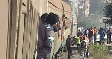 السيطرة على حريق بجرار قطار 537 خط طنطا القاهرة فى المنوفية