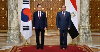الرئيس السيسى يرحب بأول زيارة لرئيس كورى جنوبى إلى مصر منذ 16 عاما