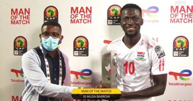 موسى بارو يحصد جائزة أفضل لاعب فى مواجهة جامبيا وغينيا بأمم أفريقيا