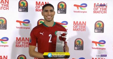 أشرف حكيمى يحصد جائزة أفضل لاعب في مواجهة المغرب ومالاوى