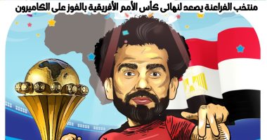 "الثامنة يا أبطال".. المنتخب يتأهل لنهائى أمم أفريقيا في كاريكاتير "اليوم السابع"
