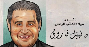 ذكرى ميلاد الروائى الكبير نبيل فاروق في كاريكاتير اليوم السابع