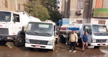 إصلاح كسر بخط مياه الشرب فى مساكن الشرطة العسكرية بمدينة بنى سويف