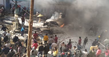 تفاصيل إصابة 12 شخصا واحتراق سيارة فى انفجار محطة بنزين الدقهلية.. لايف