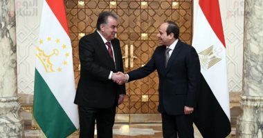 الرئيس السيسى يستقبل رئيس طاجيكستان بقصر الاتحادية