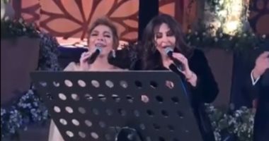 أصالة وإليسا تغنيان أسعد واحدة في حفل زفاف شام الذهبي.. فيديو