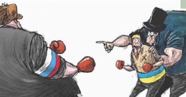 كاريكاتير يسلط الضوء على تطورات الحرب الروسية الأوكرانية