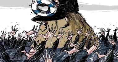 كاريكاتير اليوم.. الاتحاد الأوروبي فى مأزق بسبب اللاجئين