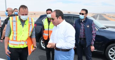 الرئيس السيسي يتفقد أعمال التطوير على امتداد طريق القاهرة السويس