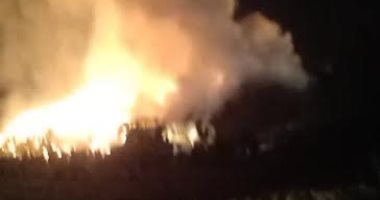 نشوب حريق بشونة "قش" فى أولاد صقر بمحافظة الشرقية
