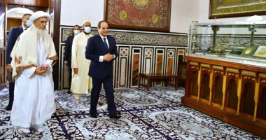 الرئيس السيسى يفتتح مسجد سيدنا الحسين بعد تجديده