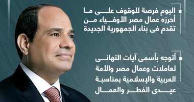 بالعمل تُبنى الأمم والحضارات.. رسائل الرئيس السيسي لعمال مصر فى عيدهم