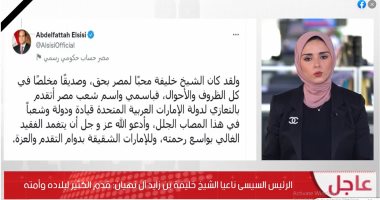 الرئيس السيسى ينعى الشيخ خليفة بن زايد.. ويؤكد: قدم الكثير لبلده وأمته.. فيديو