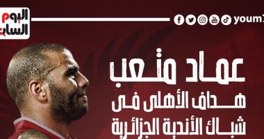عماد متعب المتحدث الرسمى لهجوم الأهلى فى شباك أندية الجزائر.. إنفو جراف